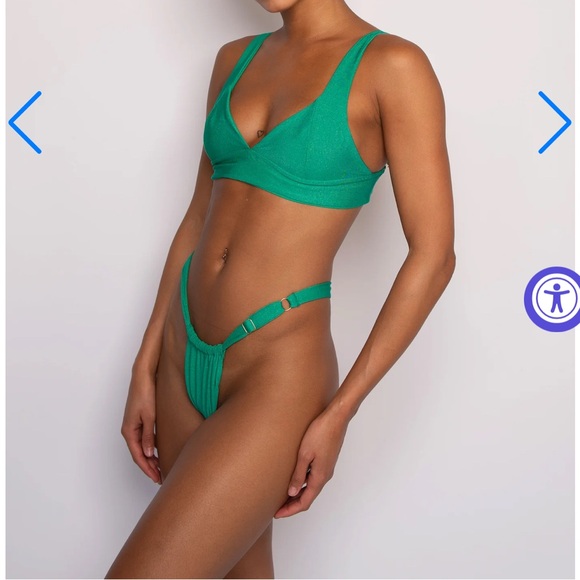 Skatie “Bobbi” Bikini Bottoms | True Green | Size M | Adjustable - Picture 8 of 9